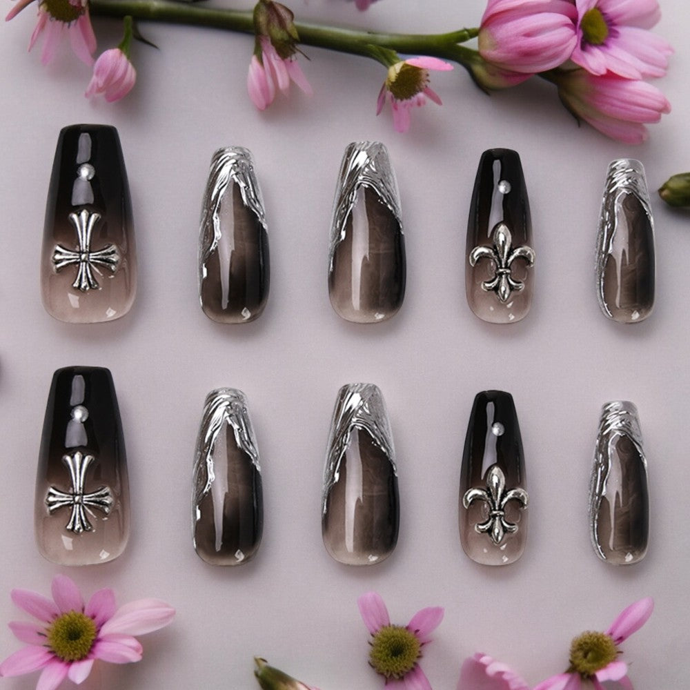 Black with Silver Tip Cross