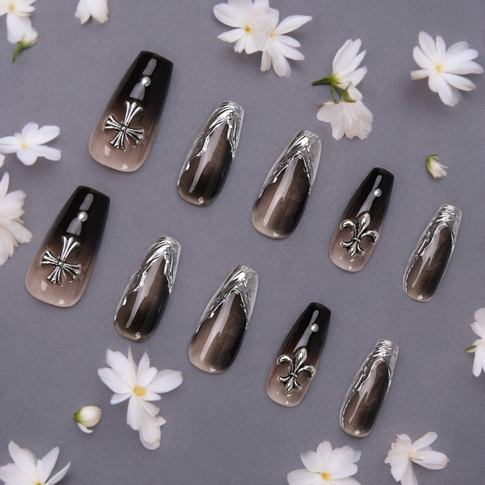 Black with Silver Tip Cross