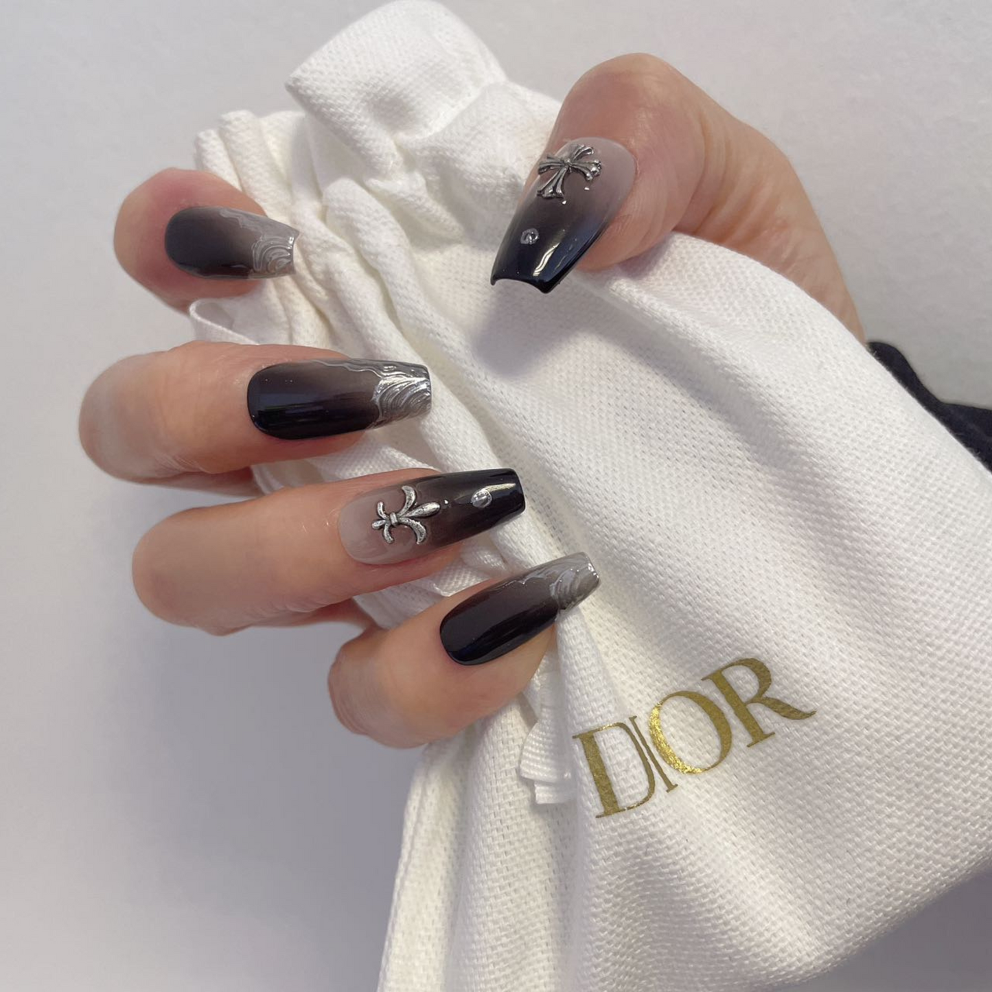 Black with Silver Tip Cross