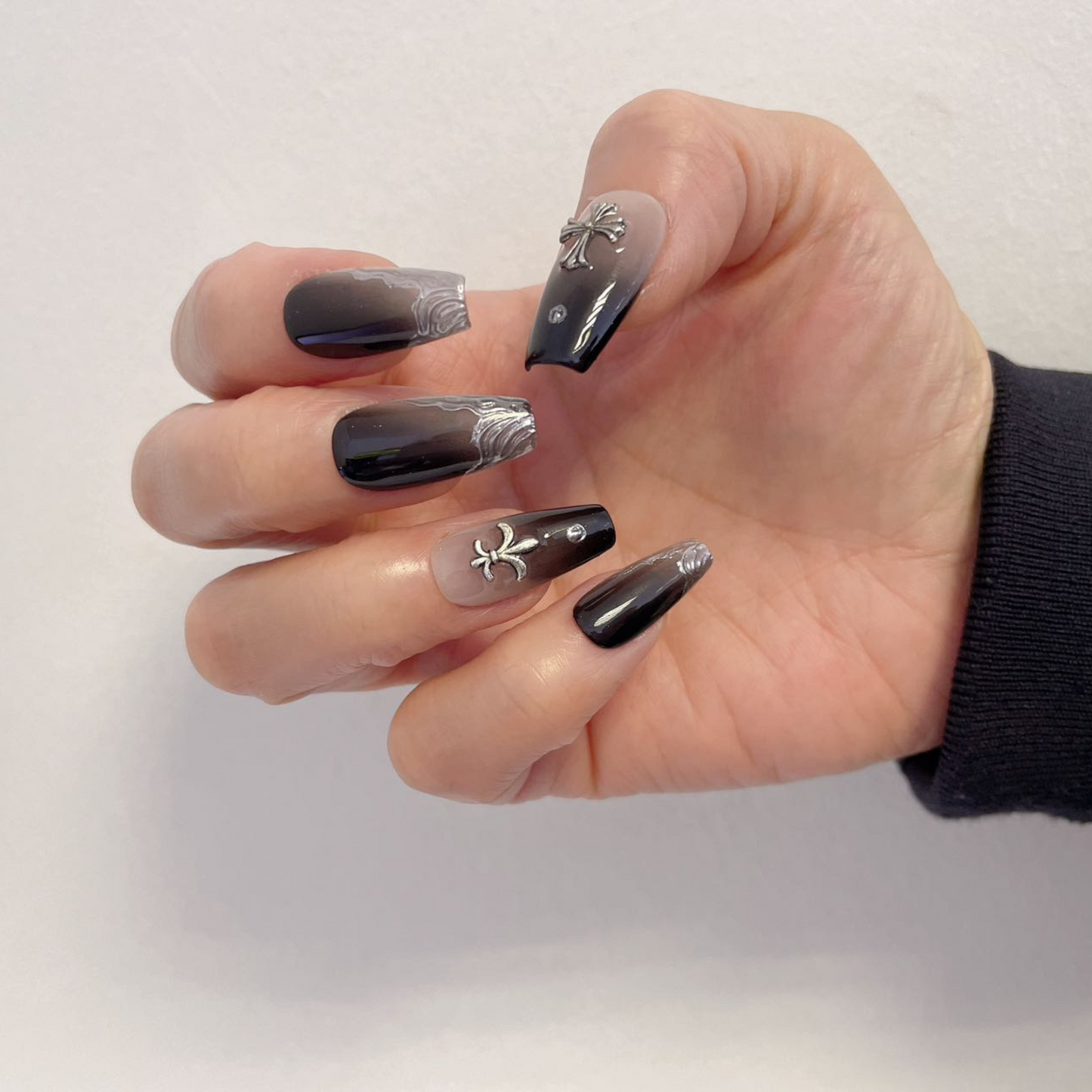 Black with Silver Tip Cross