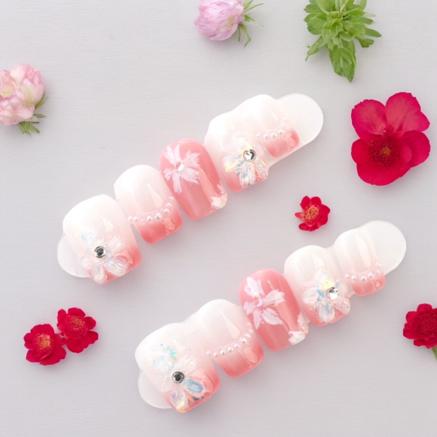 White and pink french tip