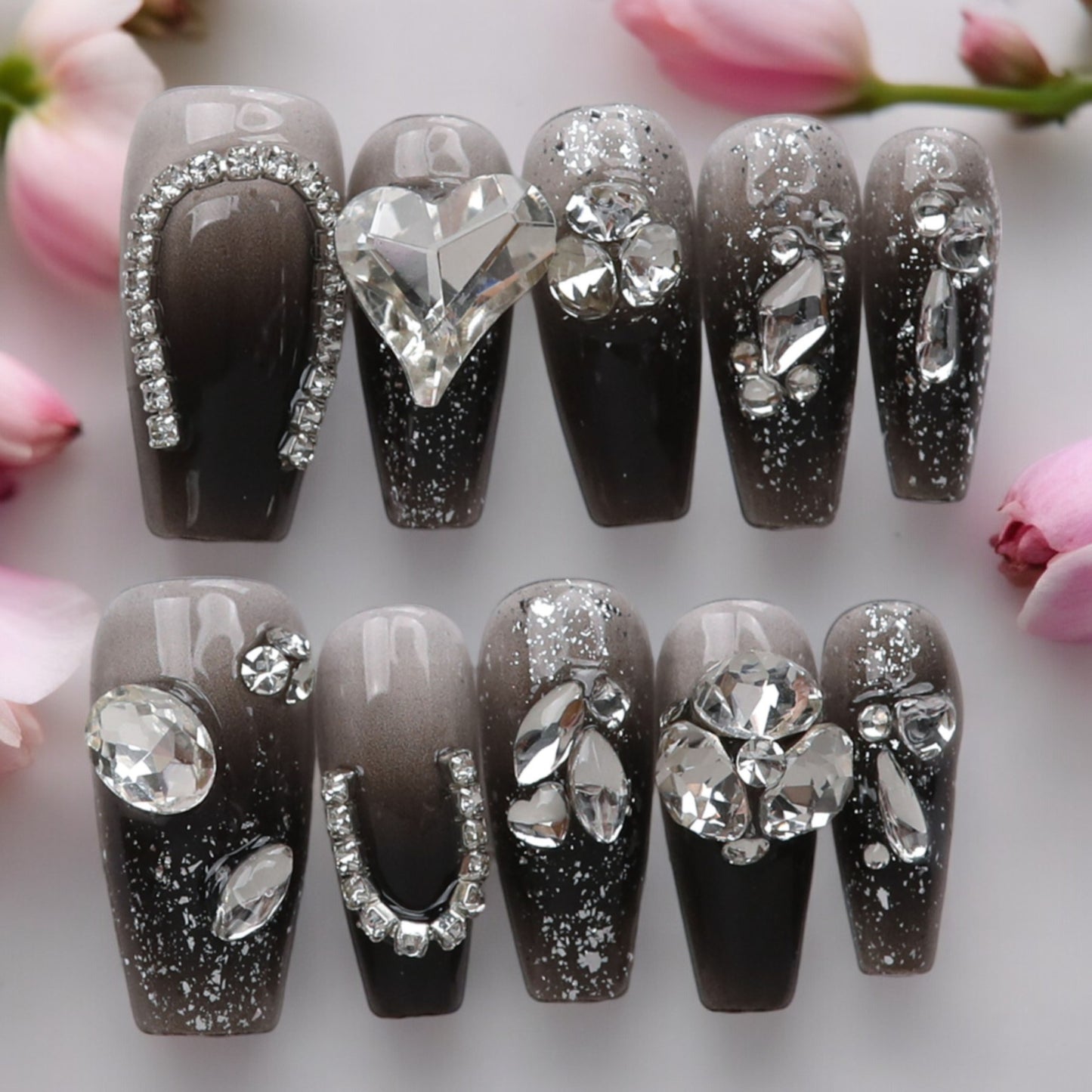 Black Glitter Heart