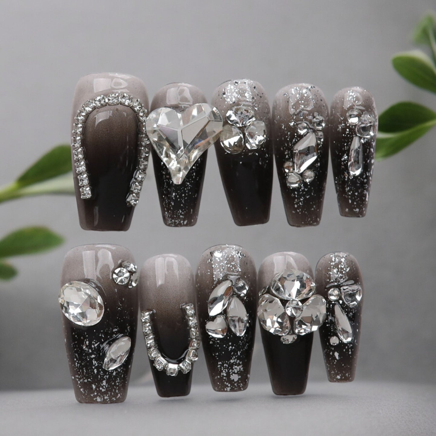 Black Glitter Heart