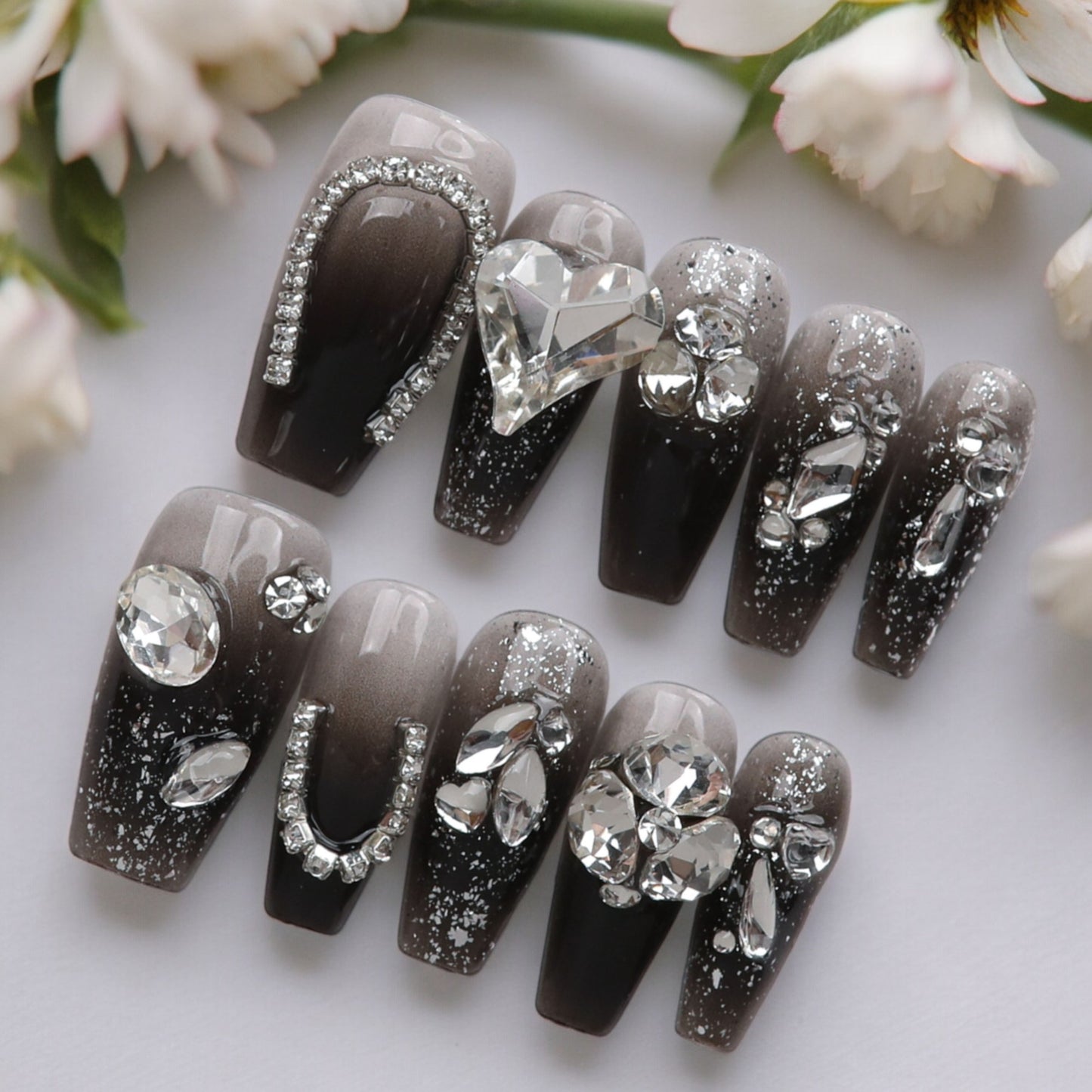 Black Glitter Heart