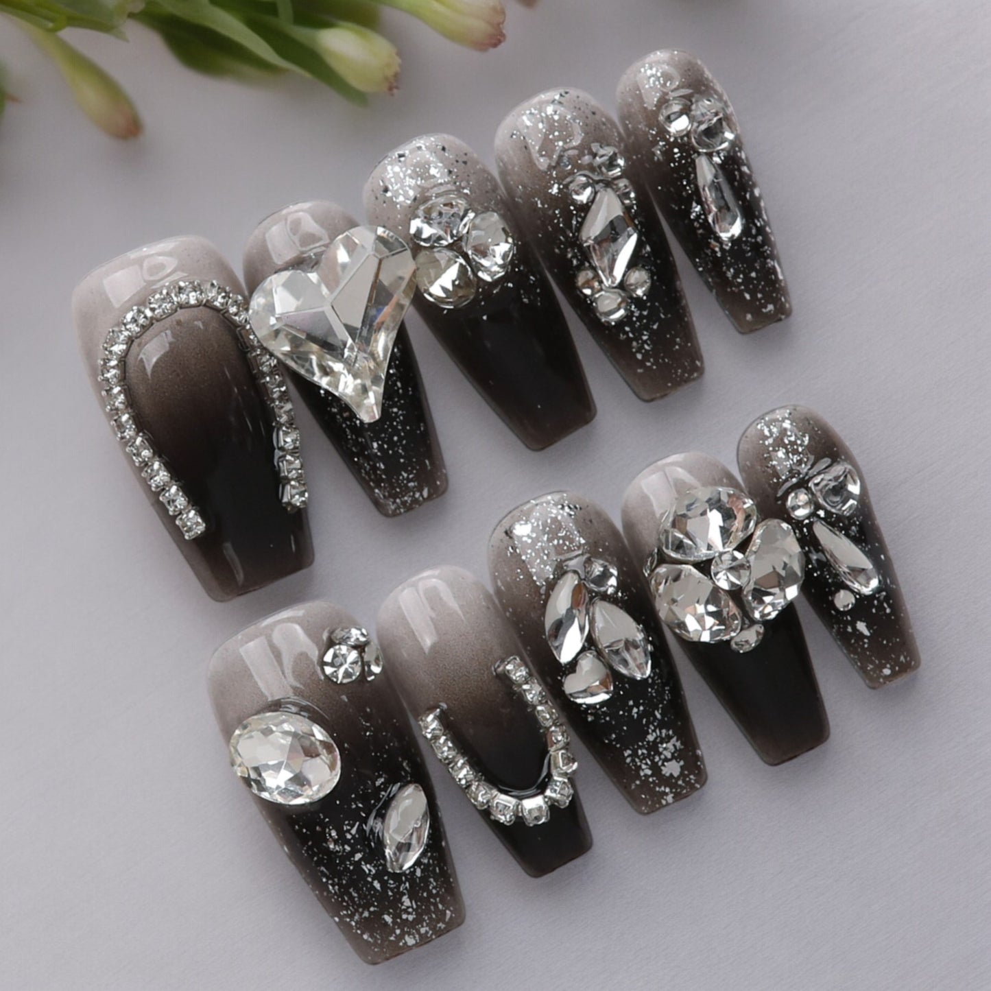 Black Glitter Heart
