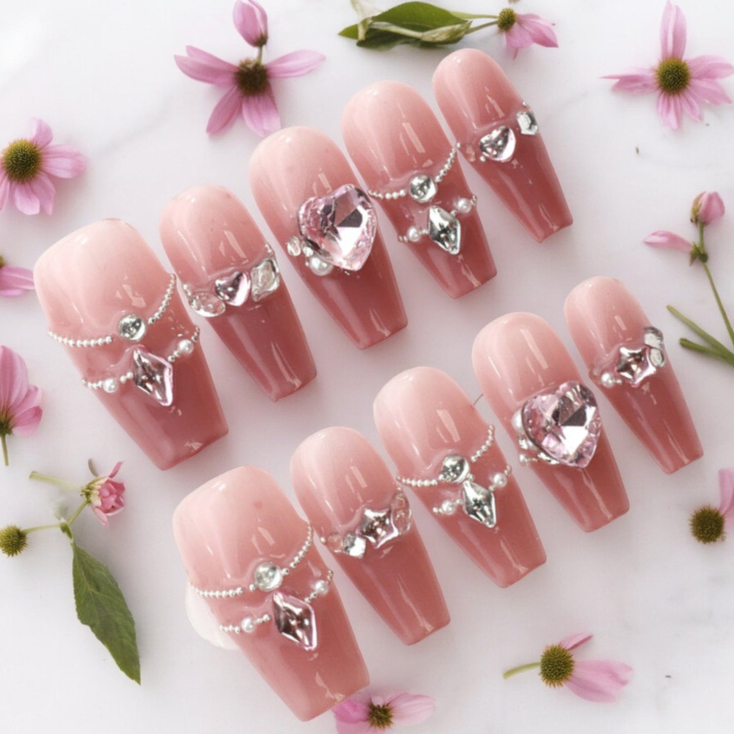 Pink Ice Hearts